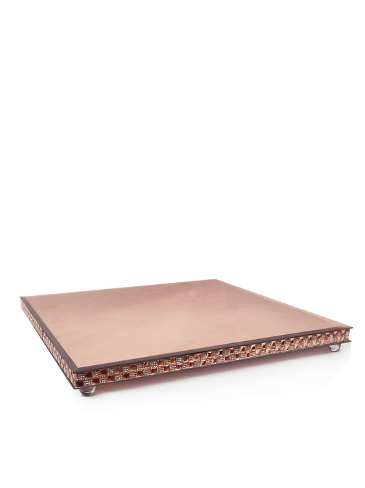 146639 RGD - Gold Square Mirror Cake Stand 20"