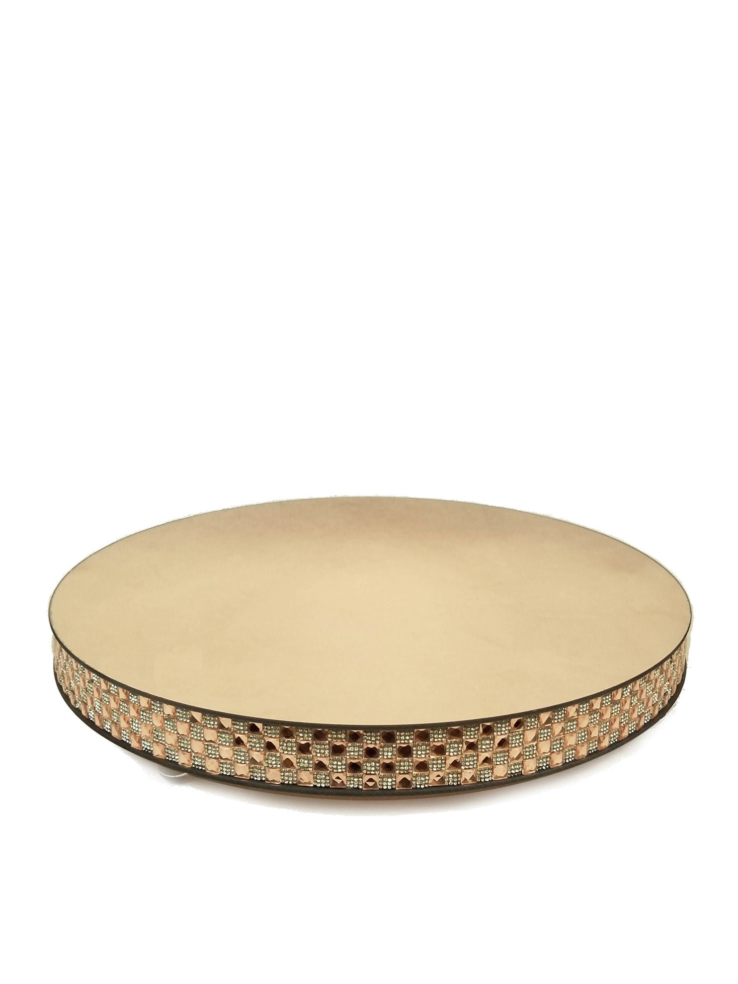 1711204 GD -  Gold Round Mirror Cake Stand 20"