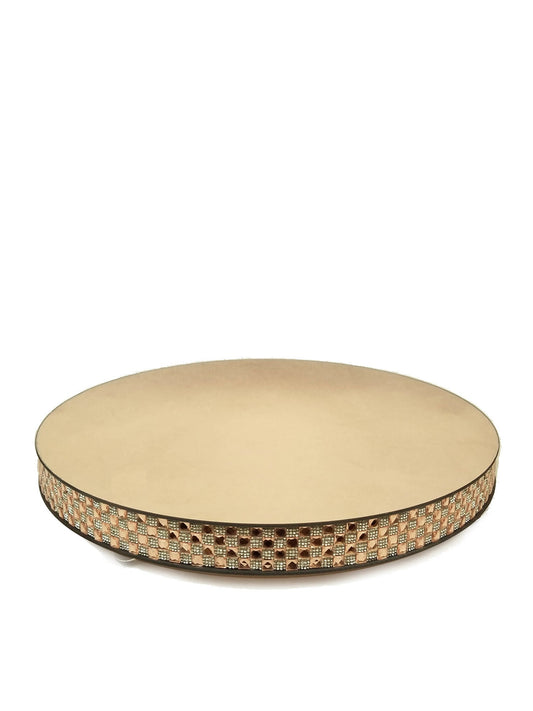 1711204 GD -  Gold Round Mirror Cake Stand 20"