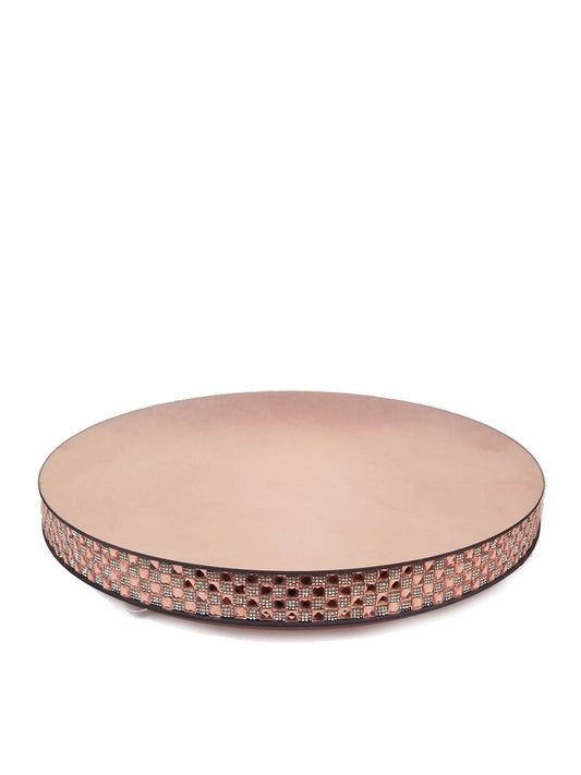 1711204 RGD - Rose Gold Round Mirror Cake Stand 20"