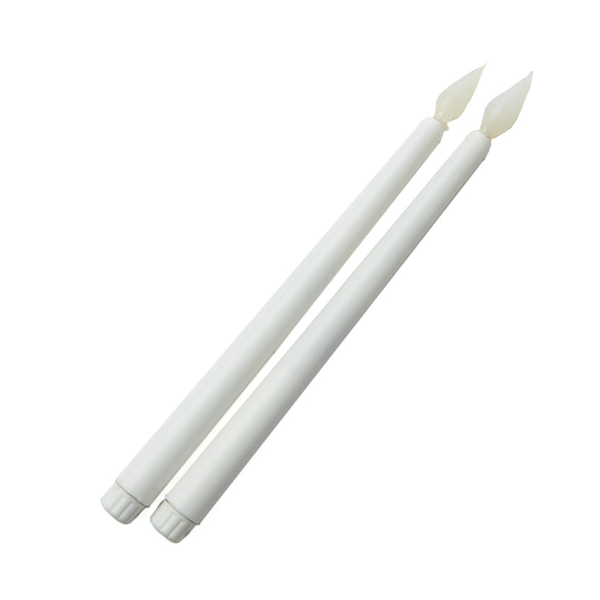12" Ivory LED Pair Taper Candles