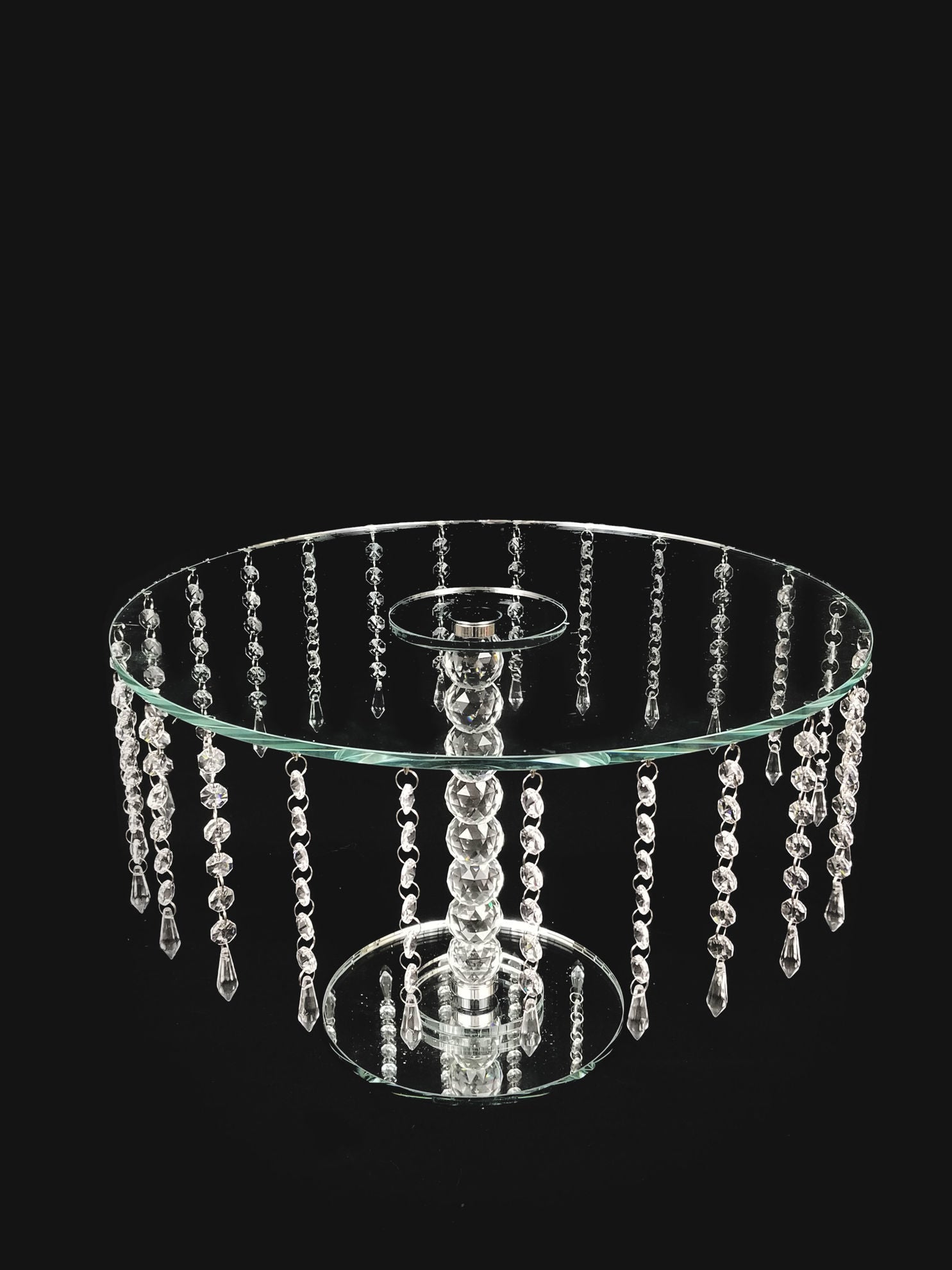 CS074B - 12" Tall Round Crystal Stand