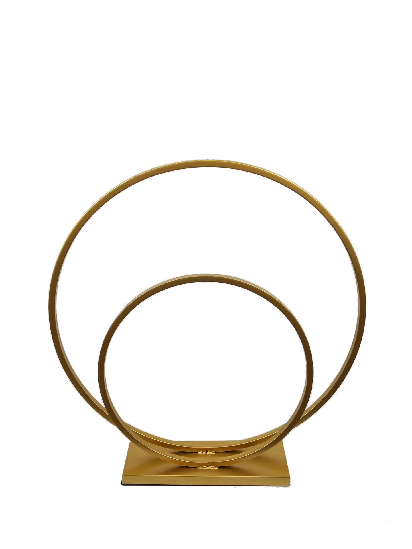 VC7555 B Gold - 21.5" Double Hoop Metallic Gold Flower Wreath