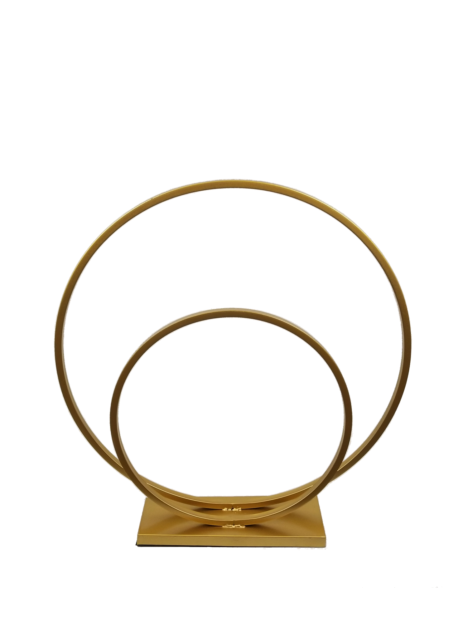 VC7555 B Gold - 21.5" Double Hoop Metallic Gold Flower Wreath