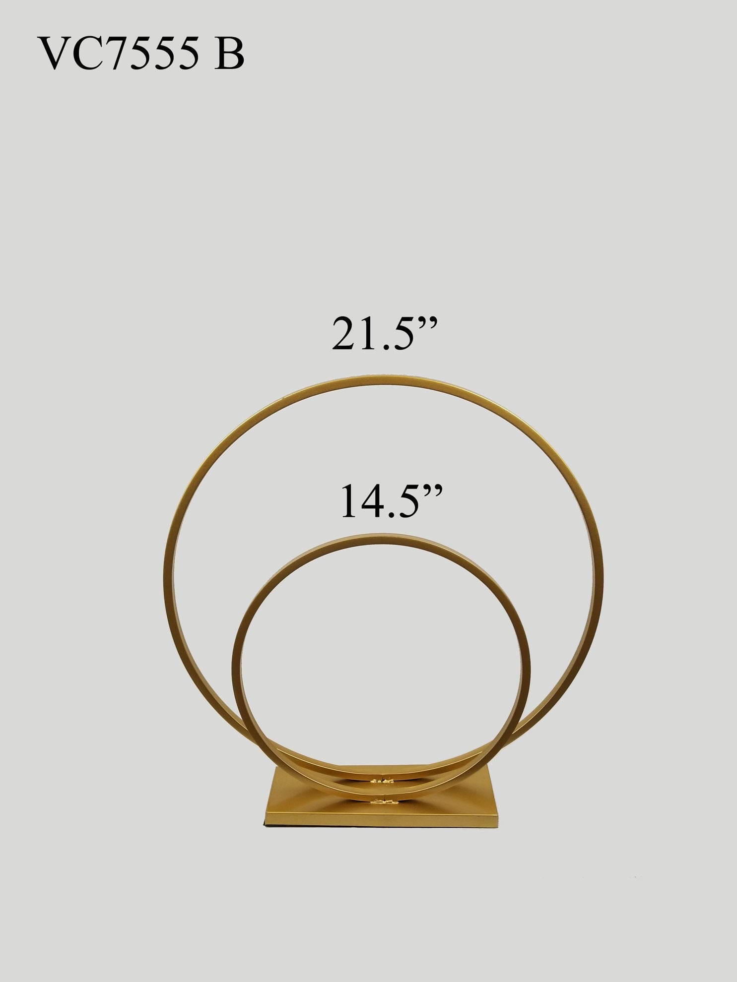 VC7555 B Gold - 21.5" Double Hoop Metallic Gold Flower Wreath