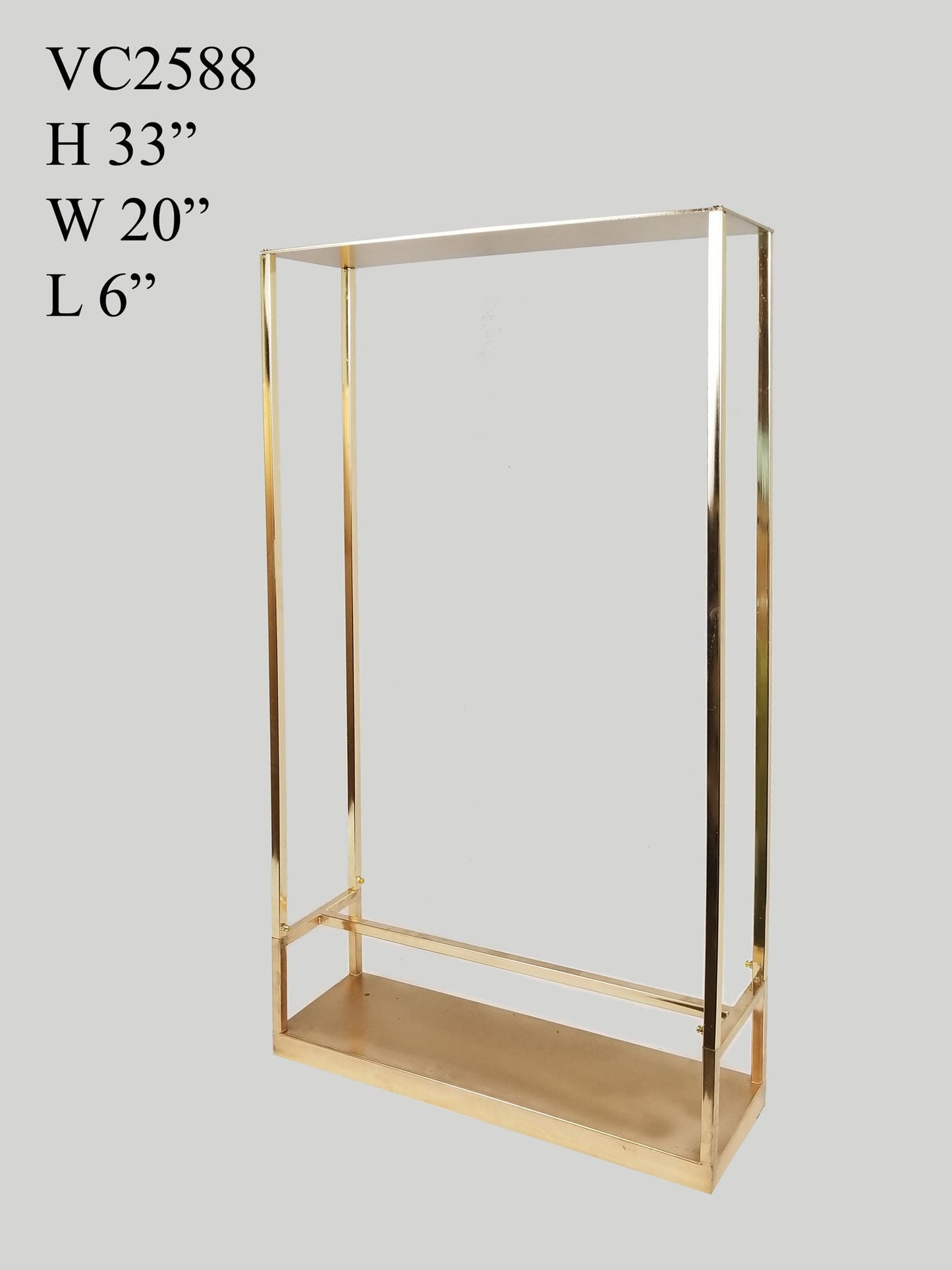 VC2588 - Shiny Gold Rectangle Stand Centerpiece