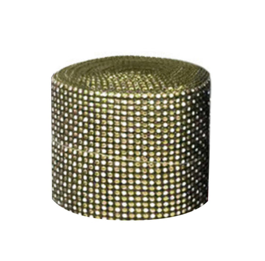 8011 A - 5"X 10 Yards Diamond Rhinestone Ribbon Wrap Roll