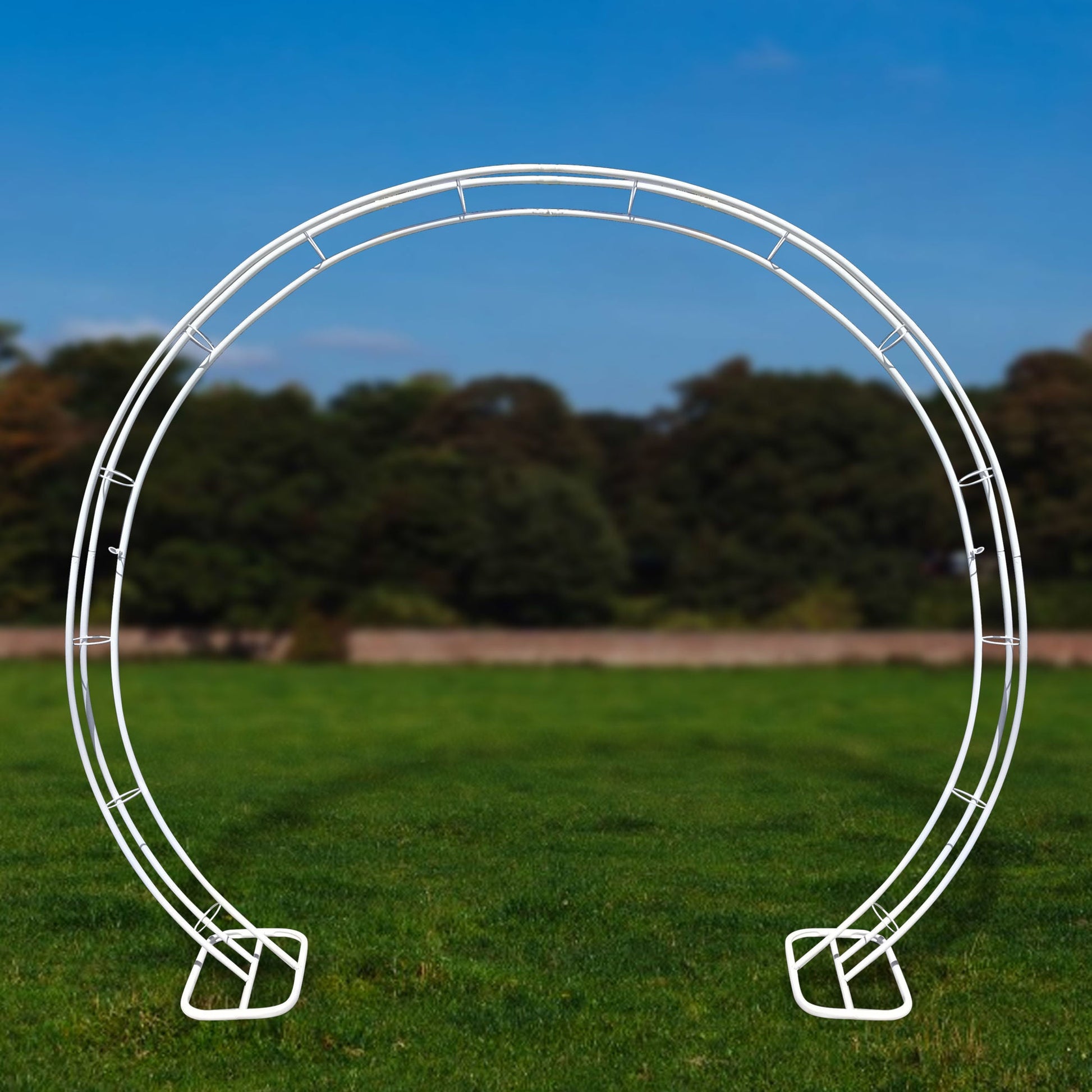 GM-01 -  83" White Metal Round Wedding Arch