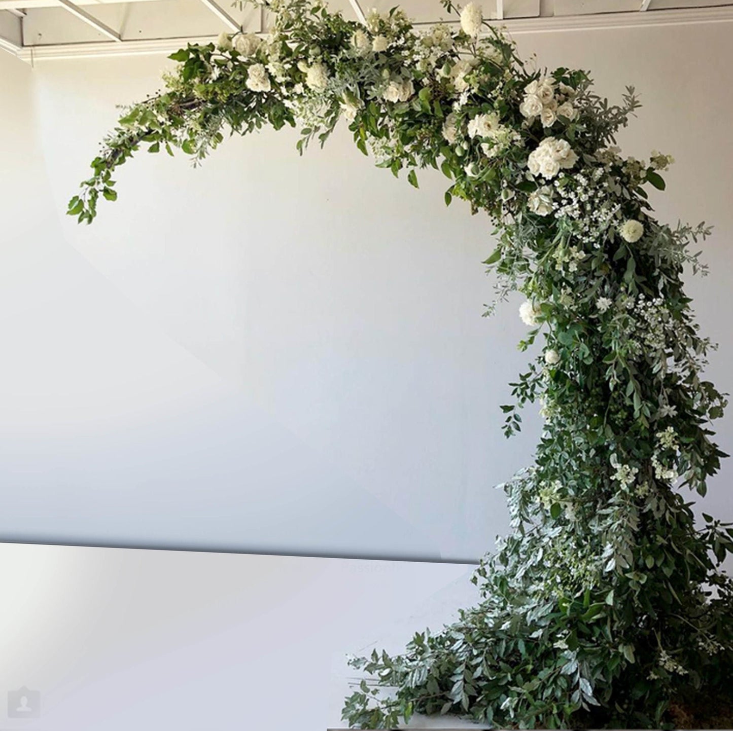 96" Tall White Half Moon Arches