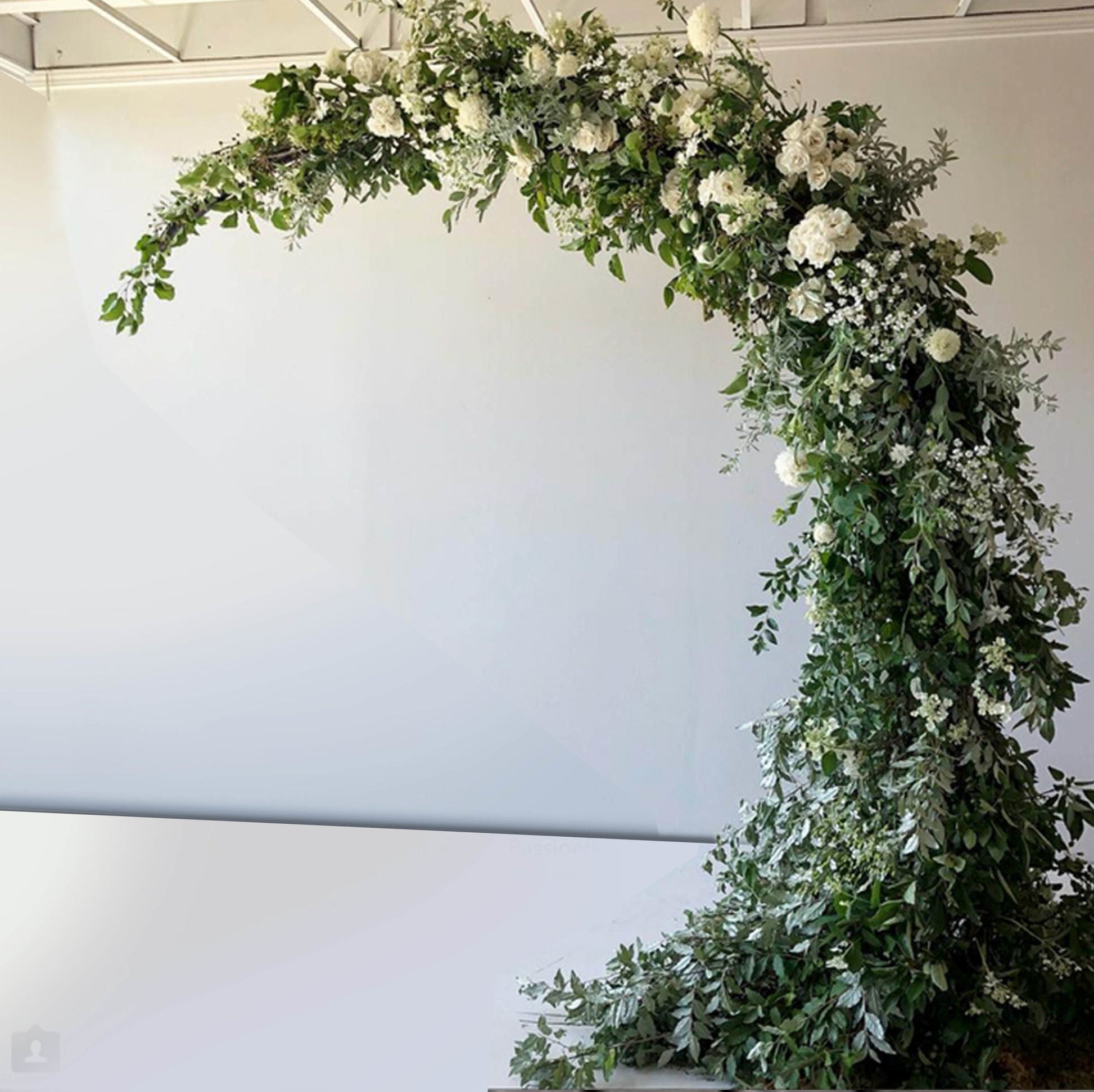 96" Tall White Half Moon Arches