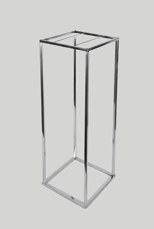 VC-2582 Sl- 32" Shiny Silver Wedding Wire Metal Column Pillar - Geometric Centerpiece