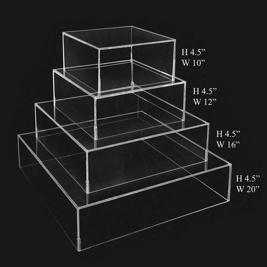 Clear Set of 4 Acrylic Cake Stand Base