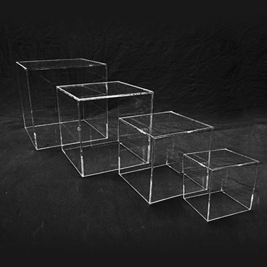 Clear Set of 4 Acrylic Cube Cake Stand Base