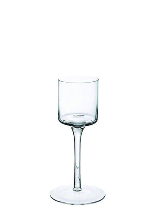 12" Cylinder Long Stem Glass Vase Candle Holder
