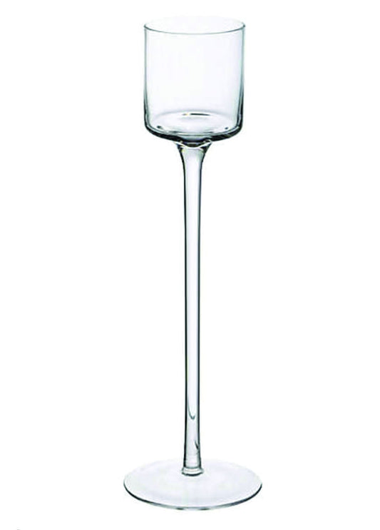 20" Cylinder Long Stem Glass Vase Candle Holder