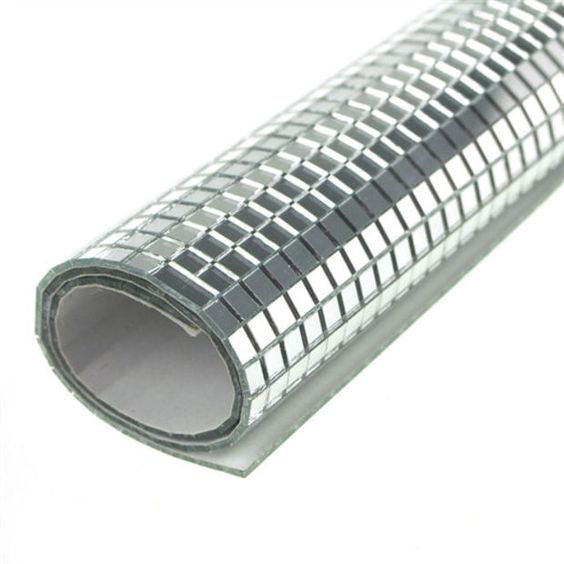 Silver Mirror Sheets Mosaic Sticker, 12-inch