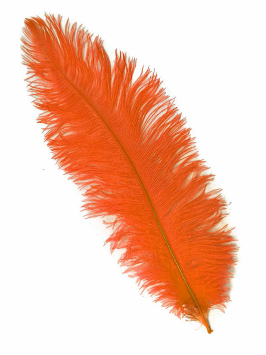 Orange Ostrich Feathers - 22" - 32"