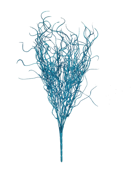 Blue - 16"  Angel Hair Glitter Twig