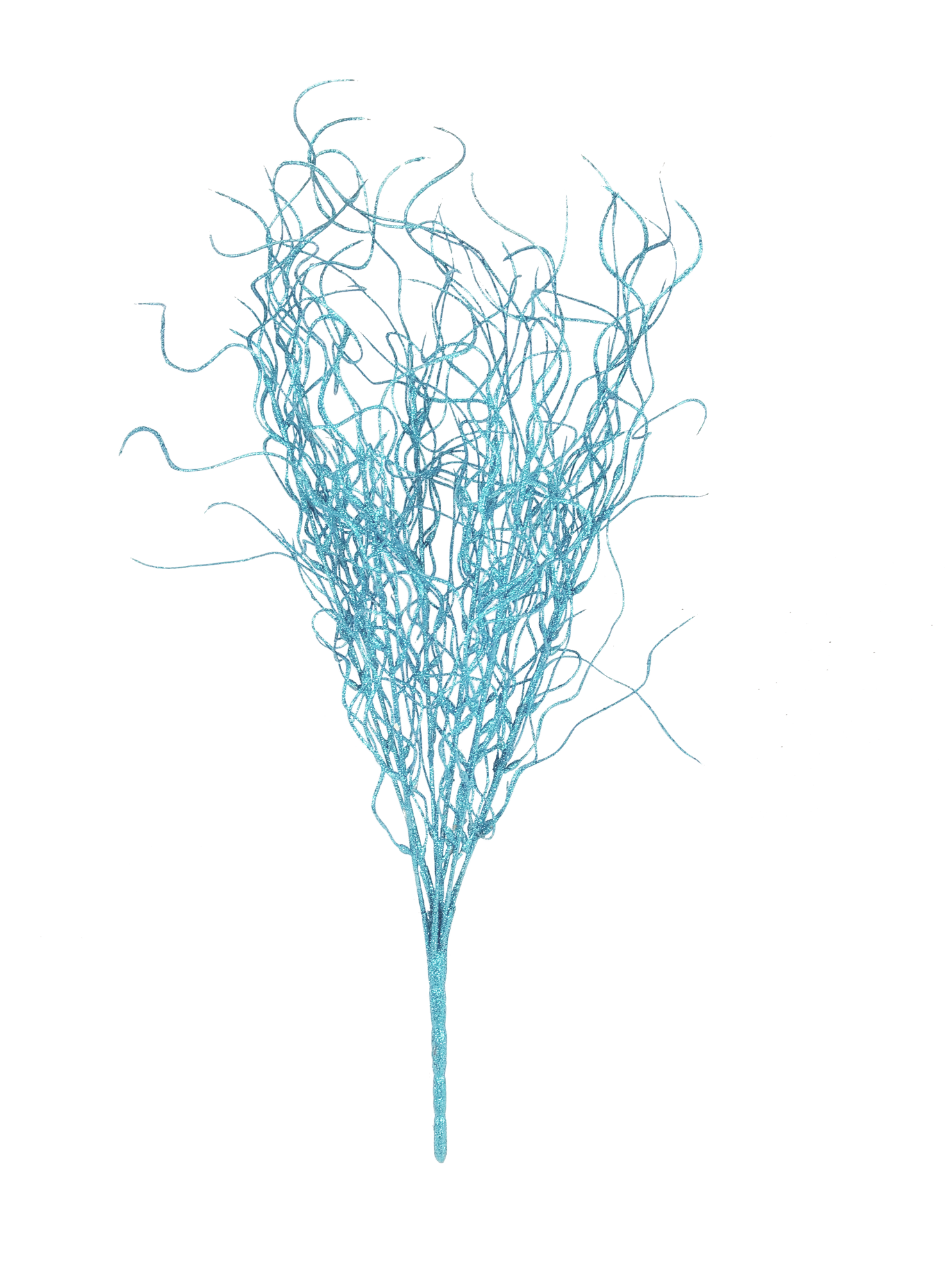Light Blue - 16"  Angel Hair Glitter Twig