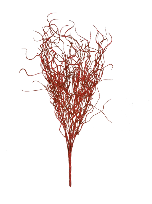 Burgundy - 16"  Angel Hair Glitter Twig