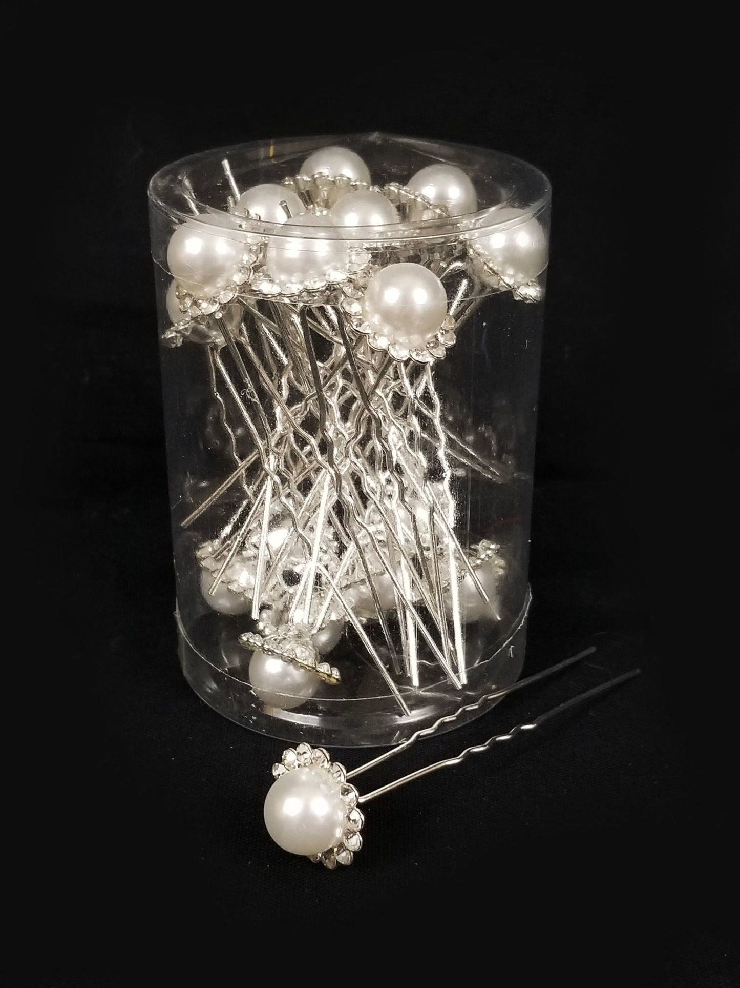 20pcs Pearl Flower (L) Rhinestone Hair Pins