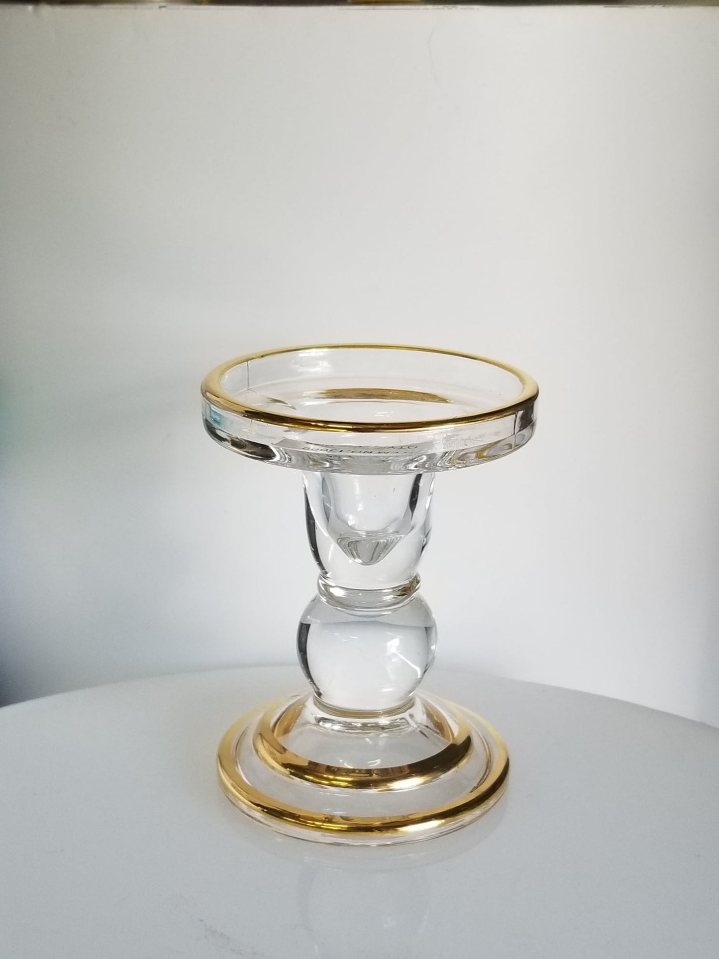 13009  - 4" Glass  Pillar Candlestick Holder