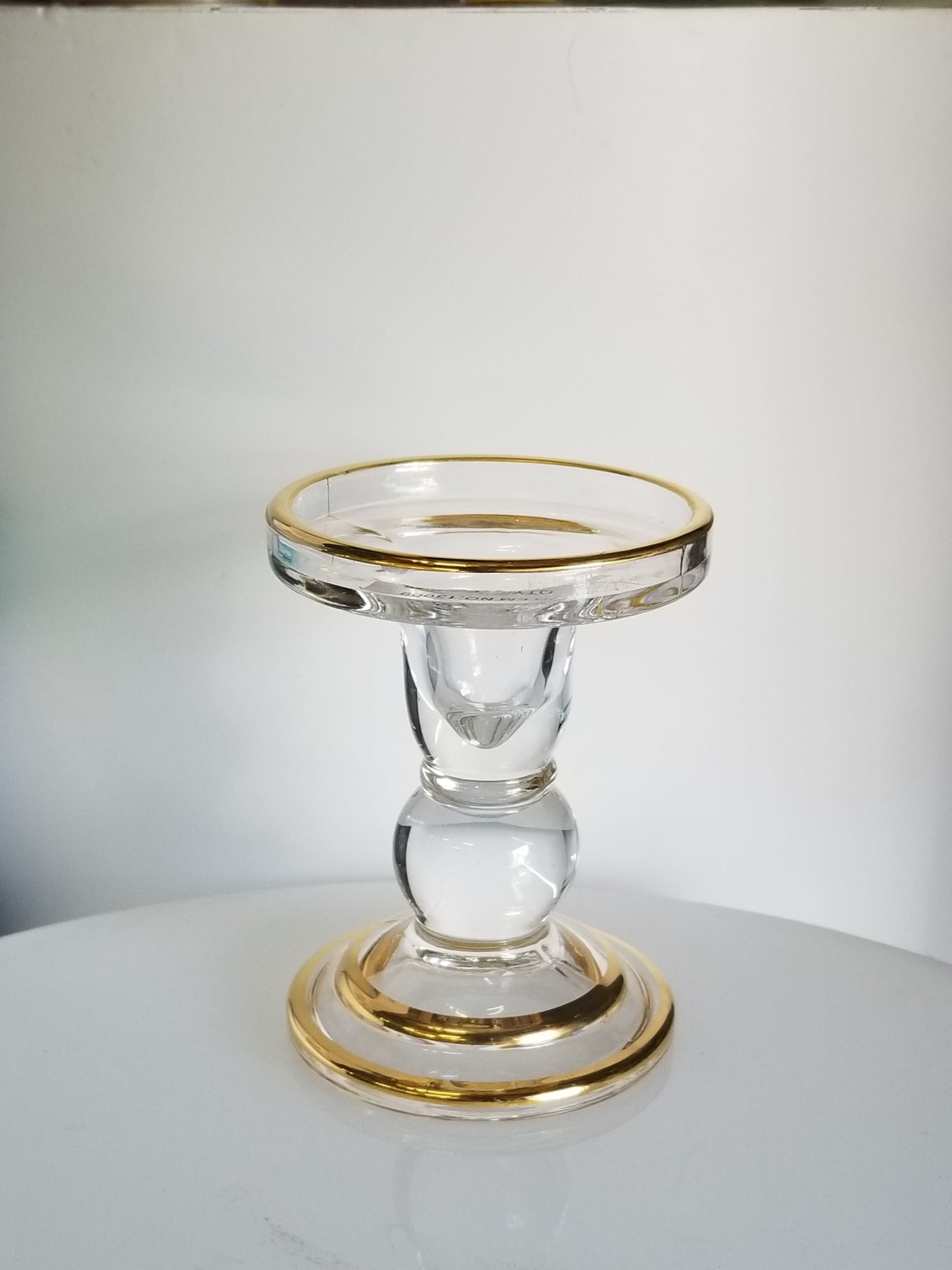 13009  - 4" Glass  Pillar Candlestick Holder