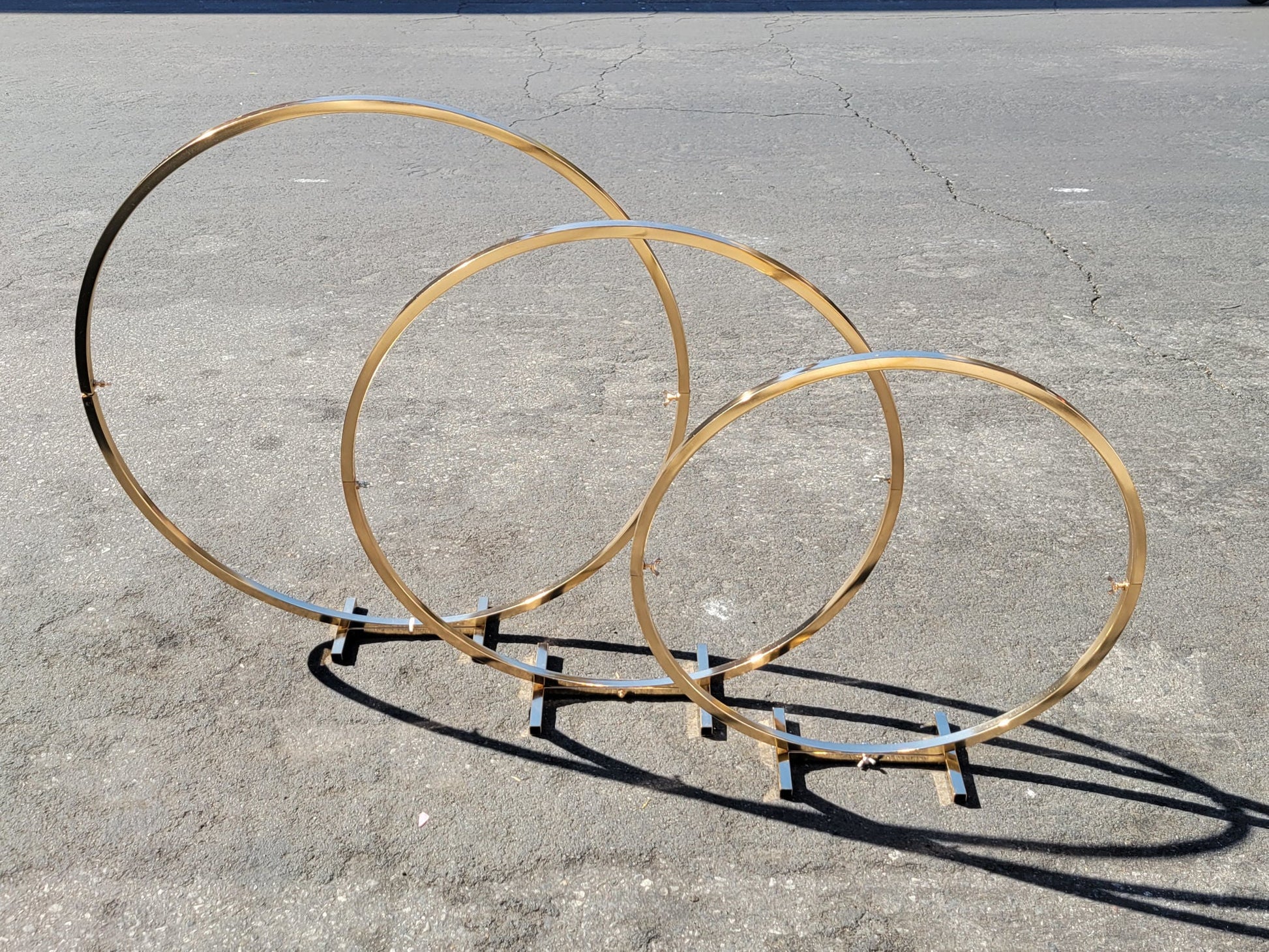 9328-32GD Set of 3 Pieces Hoops Centerpiece