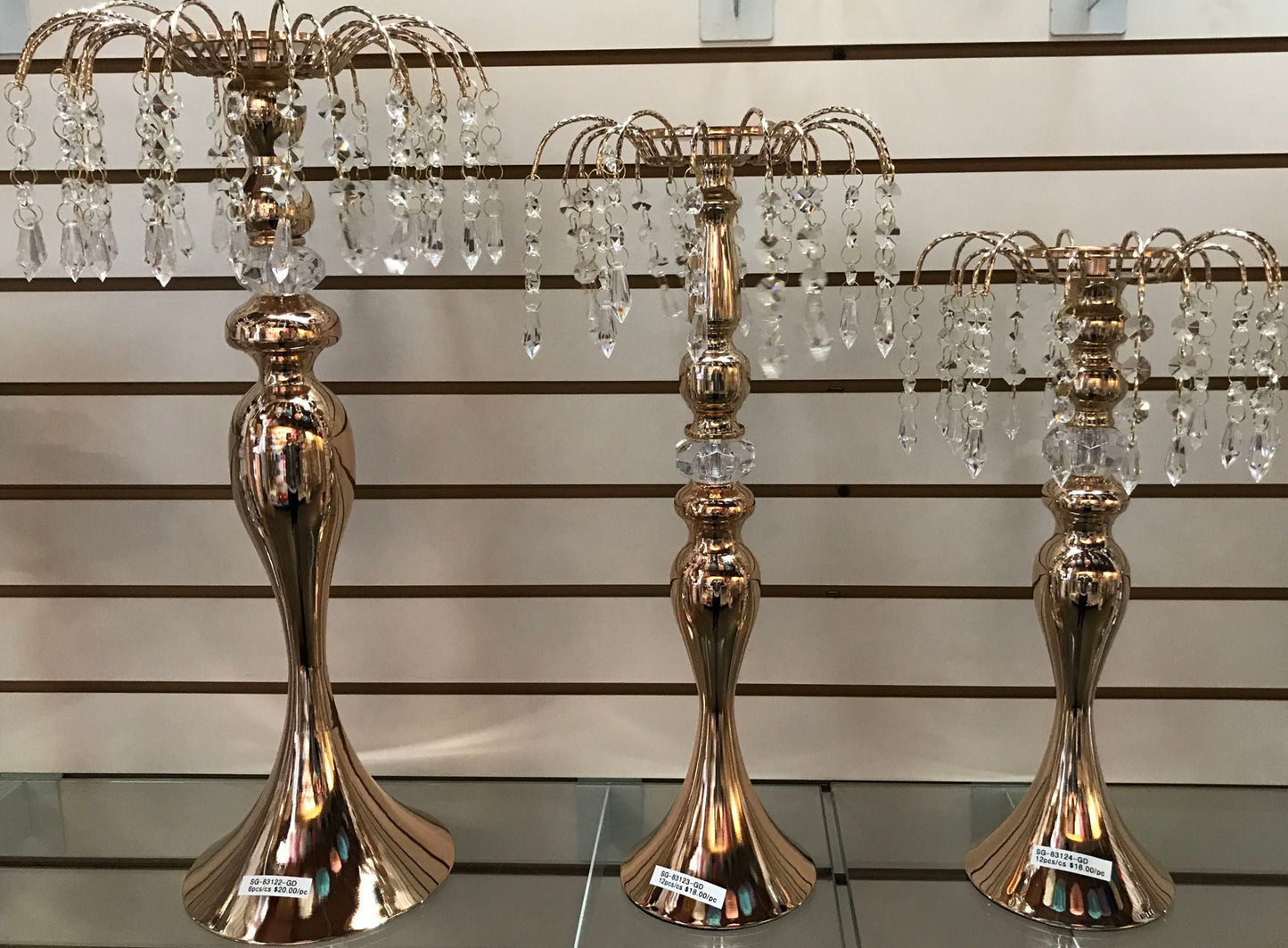 Gold Crystal Hanging Flower Riser