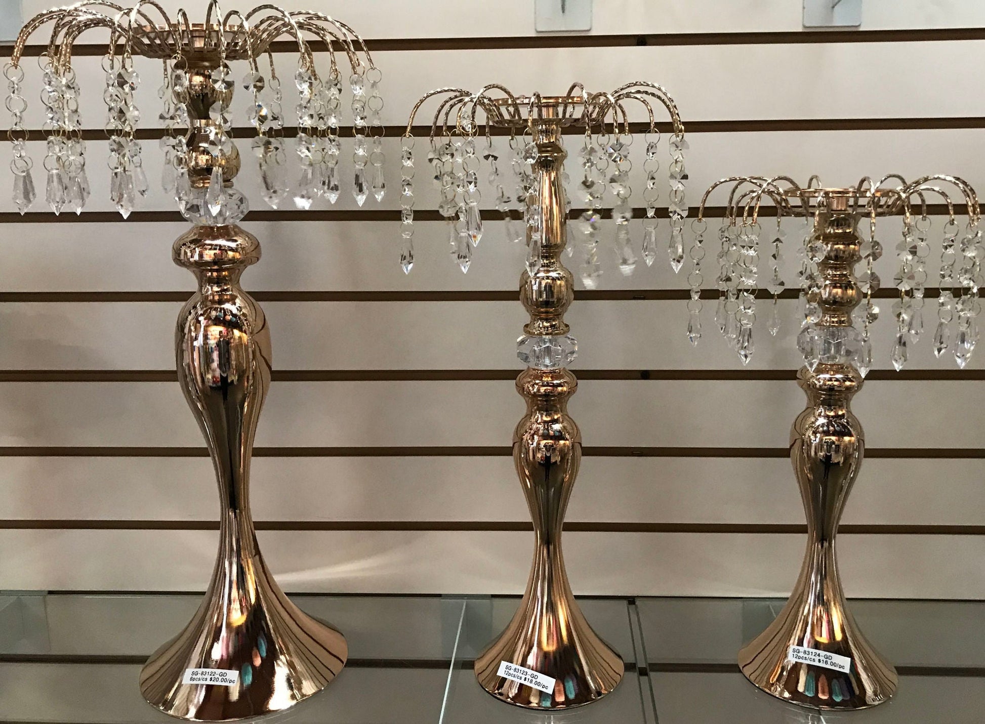 Gold Crystal Hanging Flower Riser