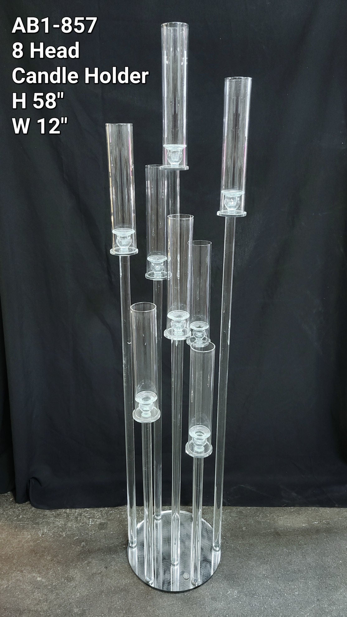 AB1-857 - 8 Head Crystal Candle Holder 58"