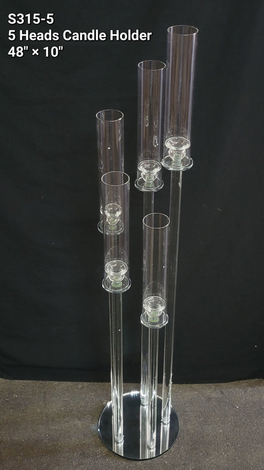 S315-5 Crystal Candle Holder 5 Heads 48"