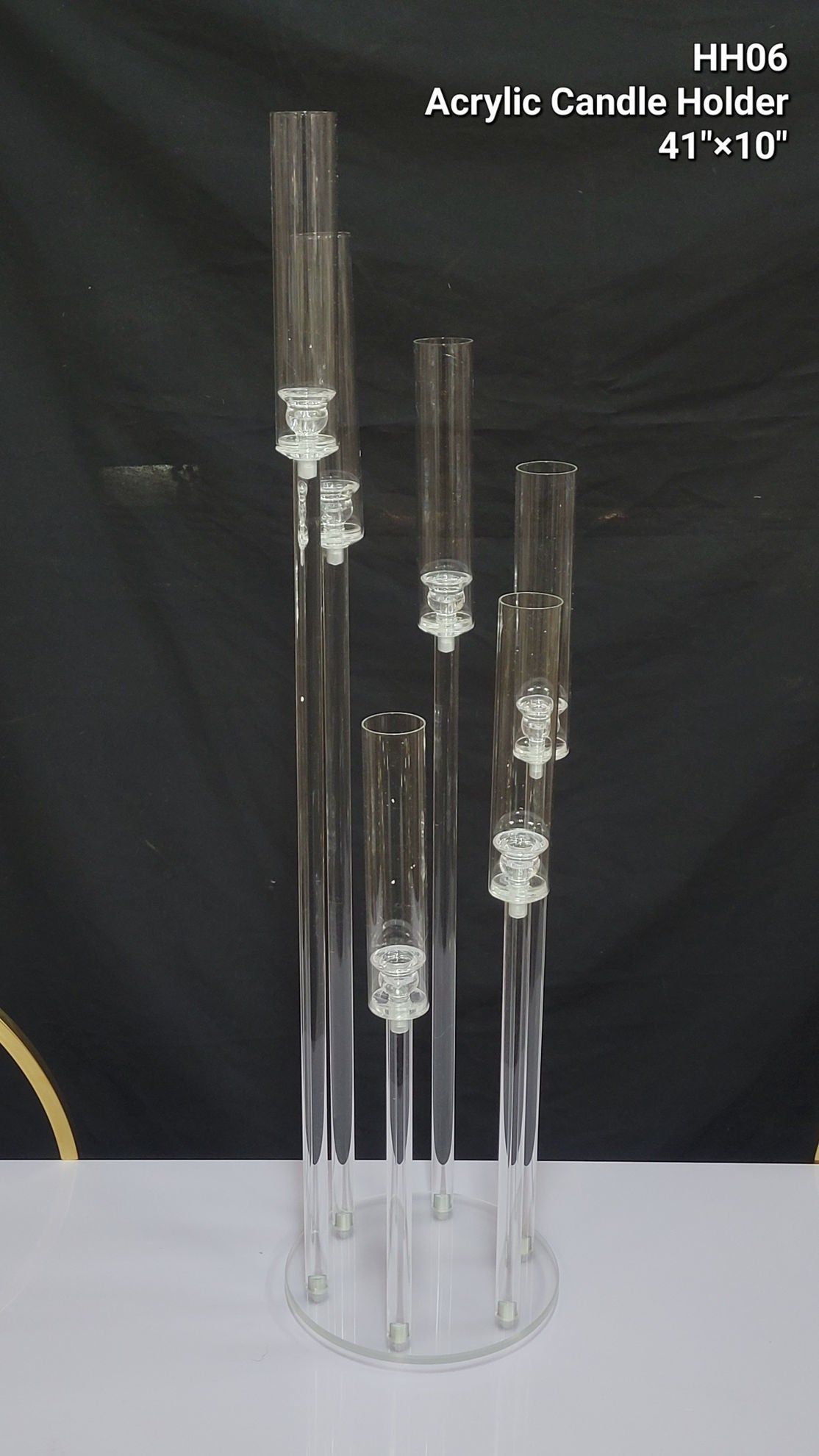 HH06 - Acrylic Candle Holder with Hurricane Tube 41"
