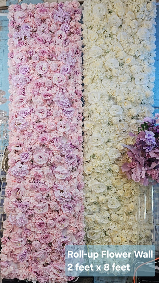 Roll-Up Flower Wall Backdrop - 2 Feet x 8 Feet