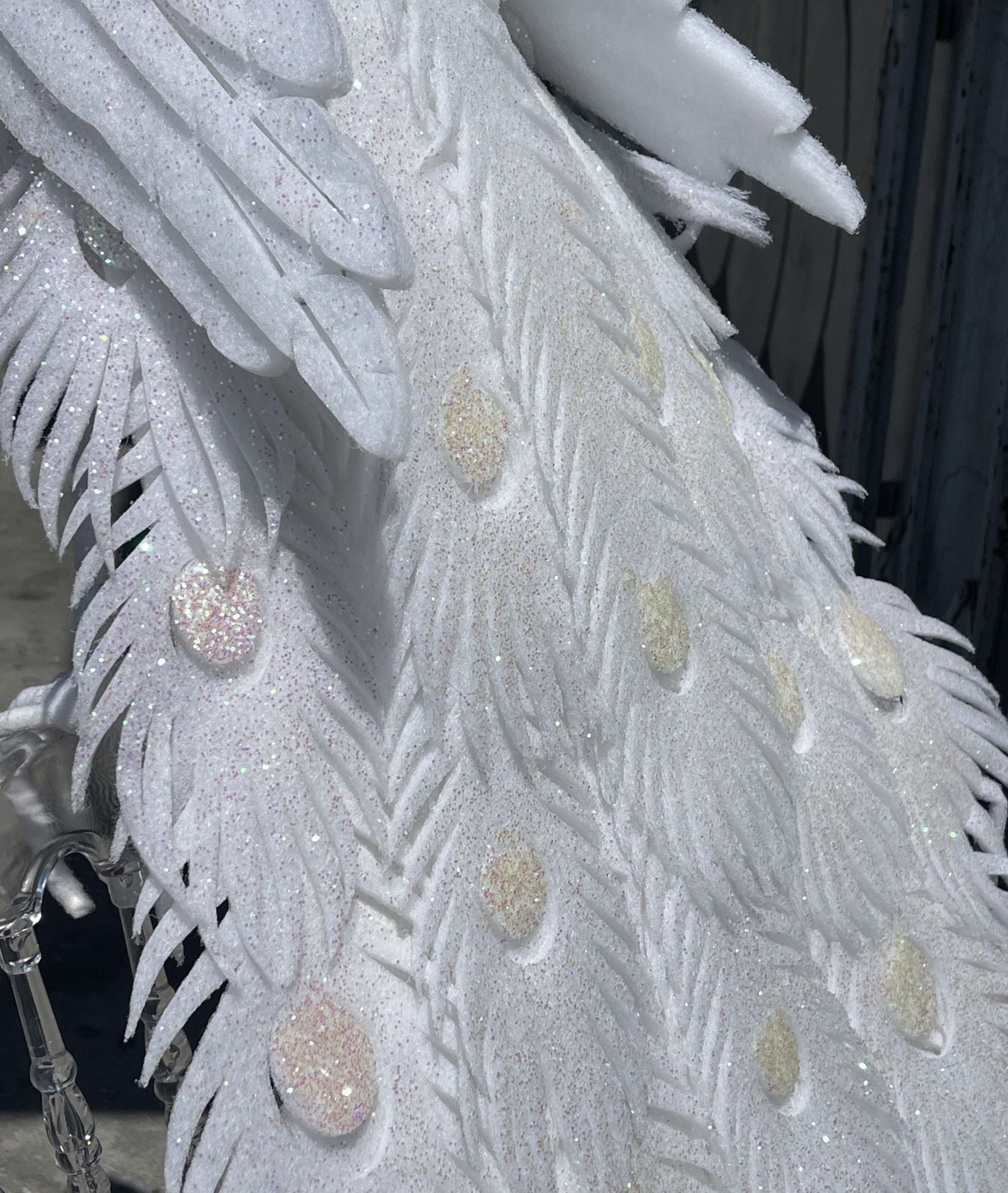Large White Decorative Peacock