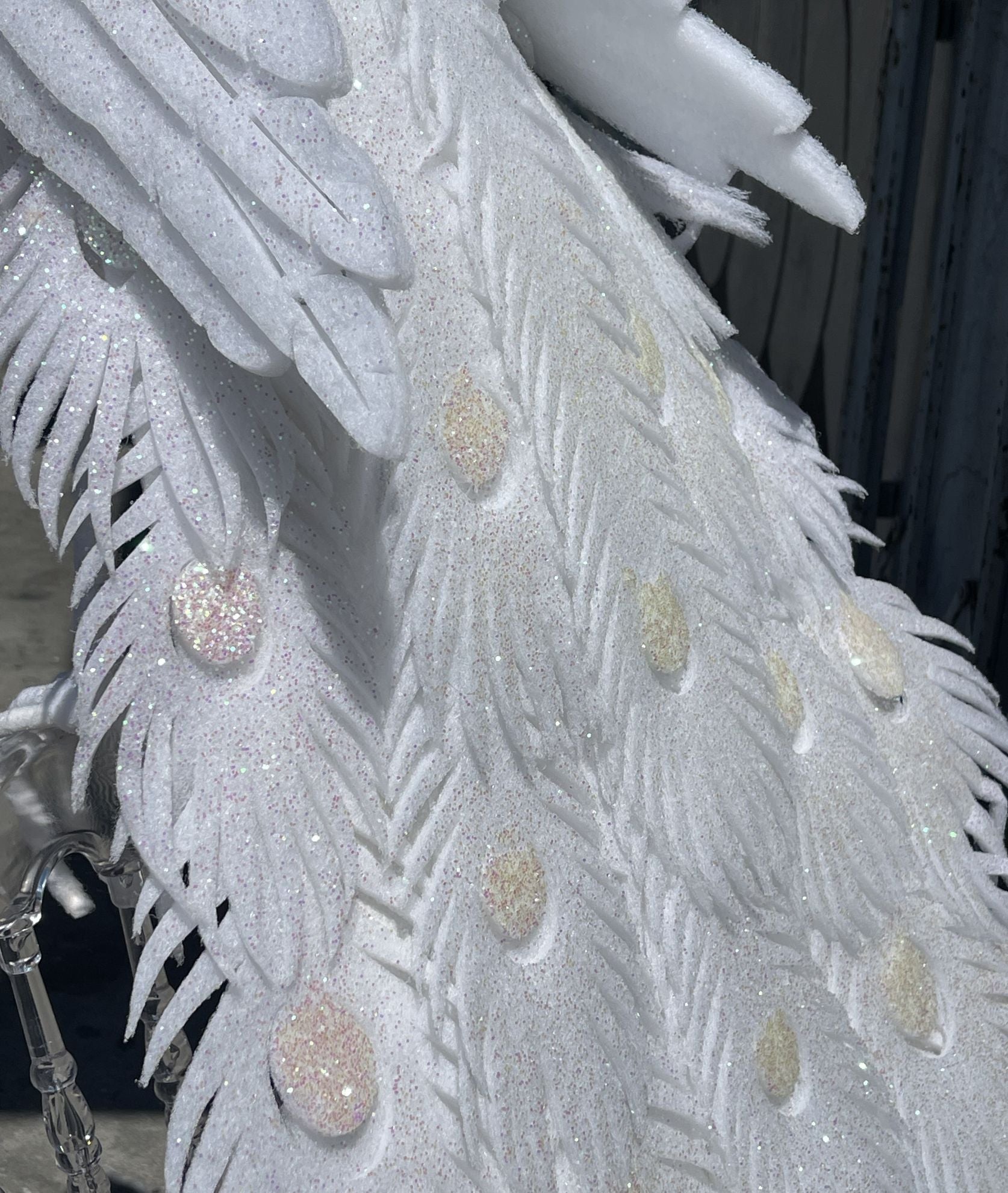 Large White Decorative Peacock