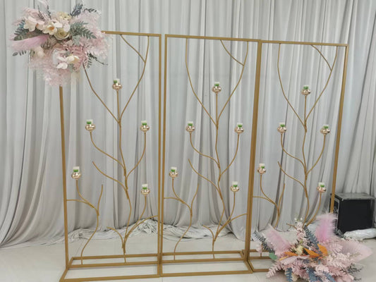 Gold Metal Candle Wall 6 Feet tall