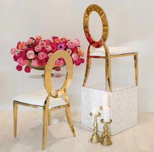 Gold Metal Chair with Padding