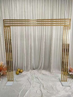 Picture of Gold Square Shape Stainless Steel Metal Arch 8 Feet Tall