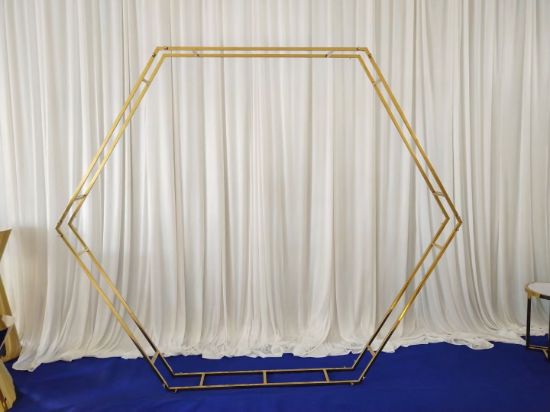 Picture of Gold Hexagonal Backdrop - 6 Feet Tall