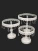 Picture of Set of 3 Round Cake Stands with Dangling Crystals