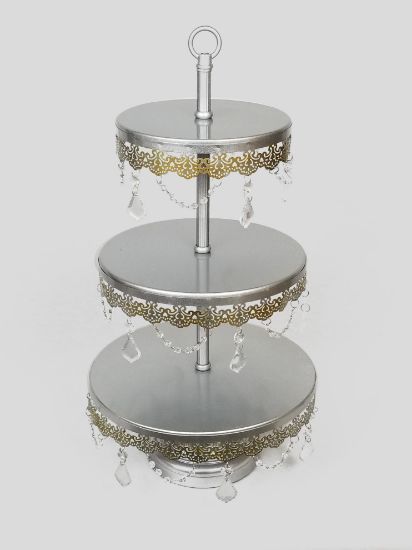 Picture of Three-Tier Cupcake Stand with Dangling Crystals