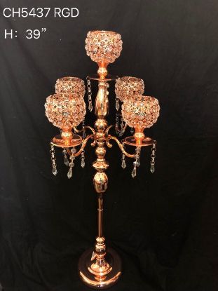 Picture of 5-Head Candle Holder with Crystal Balls