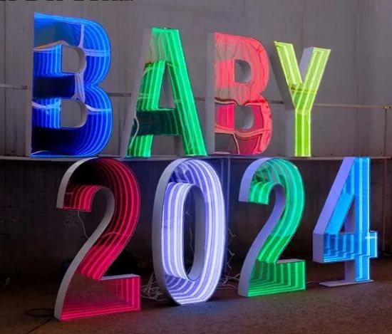 Picture of RGB LED Neon Infinity Mirror Light Up Letters and Numbers