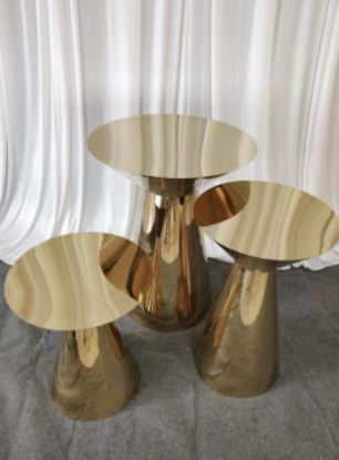 Picture of Shiny Gold Cocktail Table Set (Set of 3)